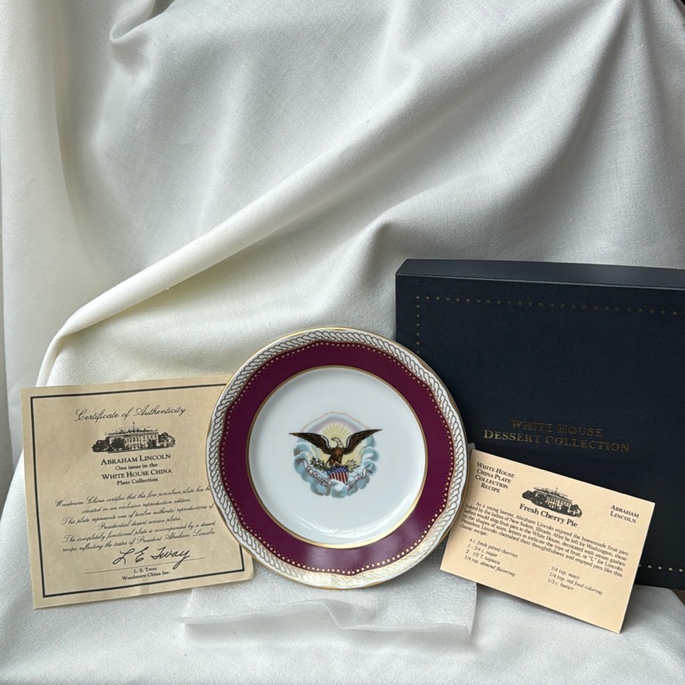 White House Dessert Collection Abraham Lincoln Plate- Woodmere China